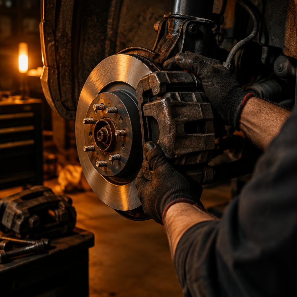 Brake rotor and caliper replacement